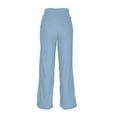 thumbnail image 2 of Lenpel Wide Leg Jeans for Women Baggy Elastic High Waisted Stretchy Pull on Lounge Pants Trendy Casual Trousers with Pockets(Light Blue,X-Large), 2 of 5