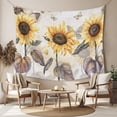 thumbnail image 2 of Sunflower Tapestry for Bedroom Wall Hanging Tapestry, Farmhouse Plant Retro Butterfly Yellow Floral Ceiling Backdrop Tapestries Poster Blanket Wall Decor for Teens Room Living Room Dorm 39" x 59", 2 of 8