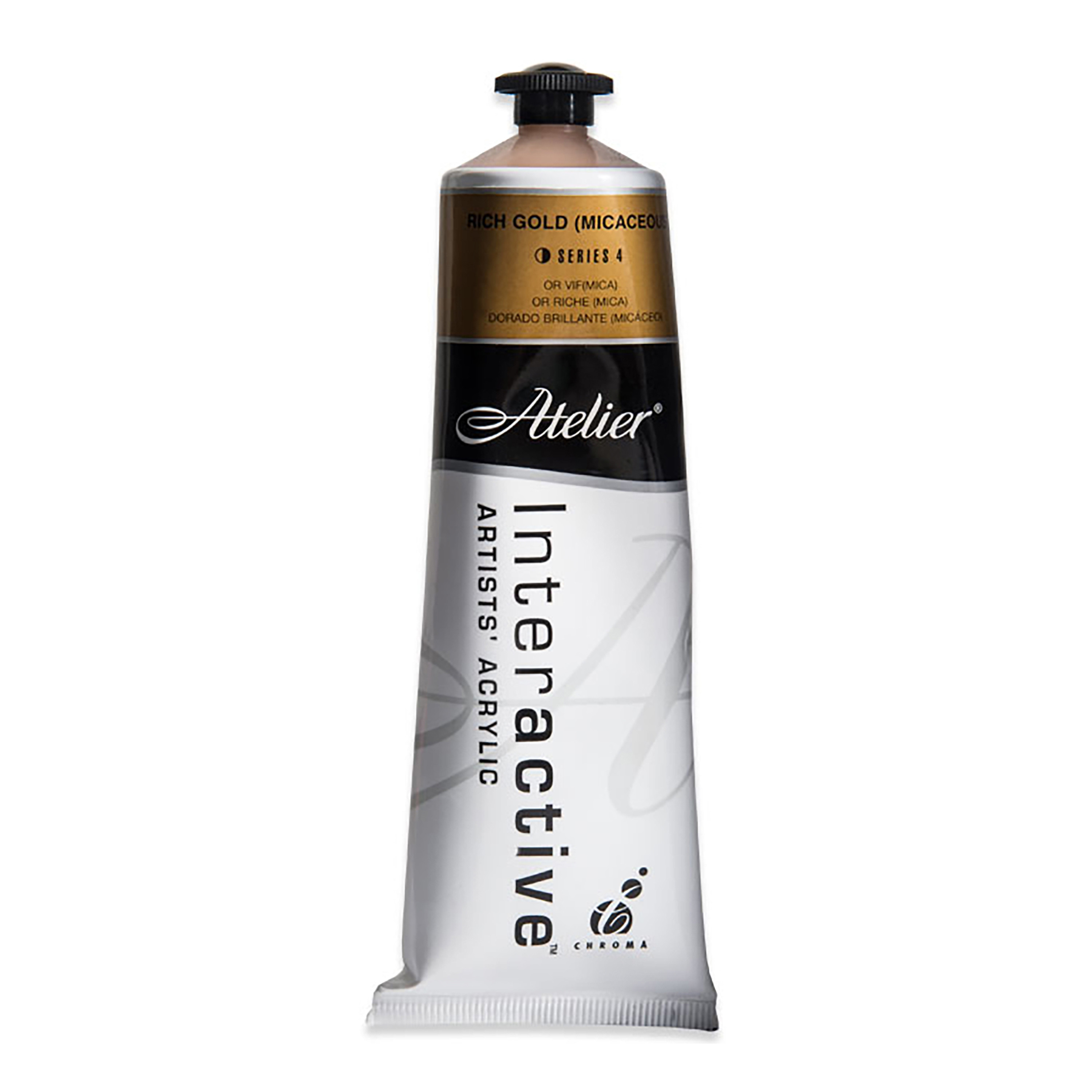 Chroma Atelier Interactive Artists' Acrylic Color, 80ml Tube, Rich Gold
