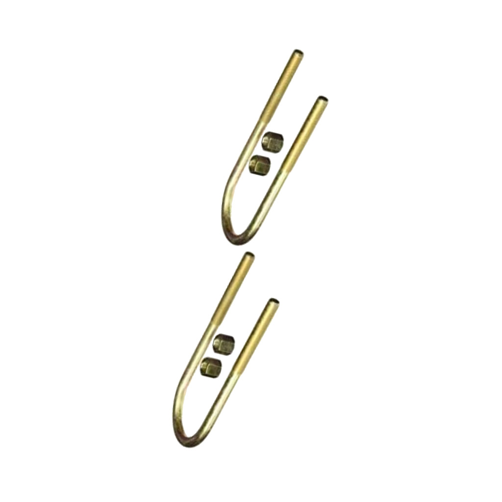 KarParts360 Threaded U-Bolts | Steel Material | Yellow Zinc Finish | Round U-Bolt | Hex Head Drive | Fine Thread | 1/2 Inches Thread Diameter | 2 pieces