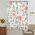 thumbnail image 2 of Pink Watercolor Floral Sheer Curtains 108" Extra Long, Spring Botanical Leave Flowers Light Filering Curtains, Privacy Drapes Simi Floor to Veiling Curtain for Living Room Large Window Treatment, 2 of 9