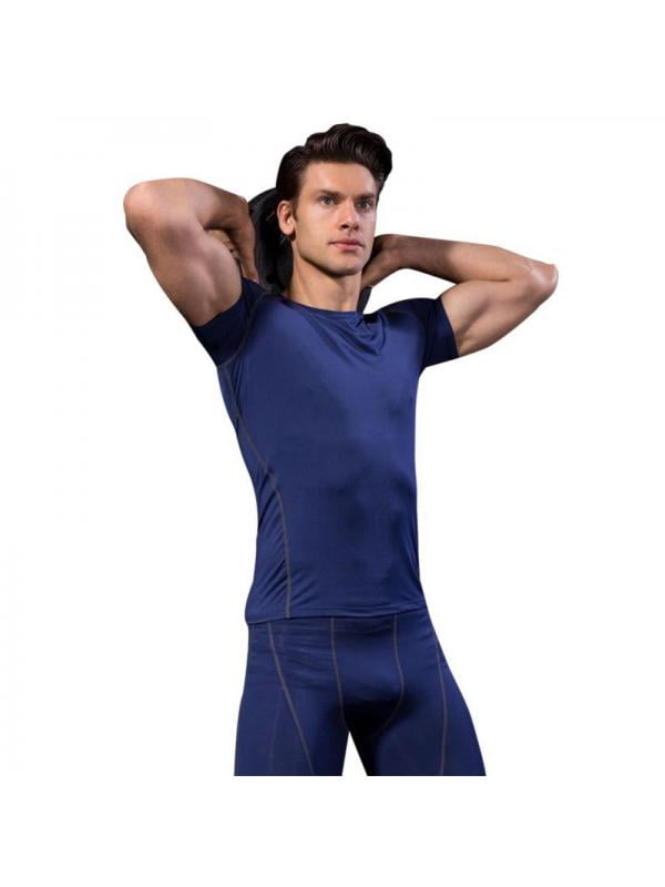 Men Short Sleeve Tight Sport Compression T Shirt - Walmart.com