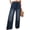 Dark Blue women wide leg pants with pockets a1, variant on Cagogo Women Wide Leg High Waisted Pants with Pockets Casual Loose Jeans Long Trousers for Party Work Beach, Blue L