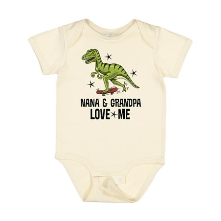 

Inktastic Nana and Grandpa Love Me Dinosaur Grandson Gift Baby Boy Bodysuit