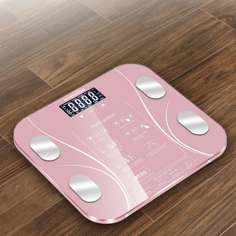 Jygee Body BMI Scale Digital Scale Weighing Human Weight Scales Floor LCD  Display Body Index Electronic Weighing Scales rose gold 