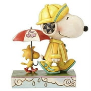 Jim Shore Peanuts Friends Through Rain or Shine Snoopy Woodstock Figure