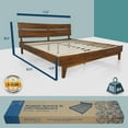 thumbnail image 3 of Acacia Aurora King Solid Wood Bed Frame with Headboard, Caramel, 3 of 7