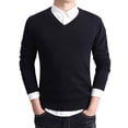 thumbnail image 6 of yillto Men's V Neck Sweater Knit Fall Winter Casual Lightweight Long Sleeve Warm Sweaters Clothes, 6 of 6