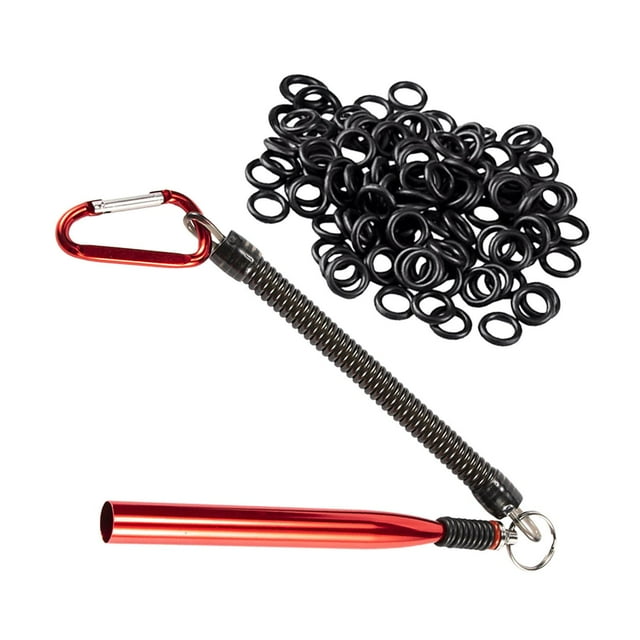 Wacky Rig Tool, Pesca, Aparejo, Herramienta de Fácil Instalación, con 100 Anillos O, con Rojo