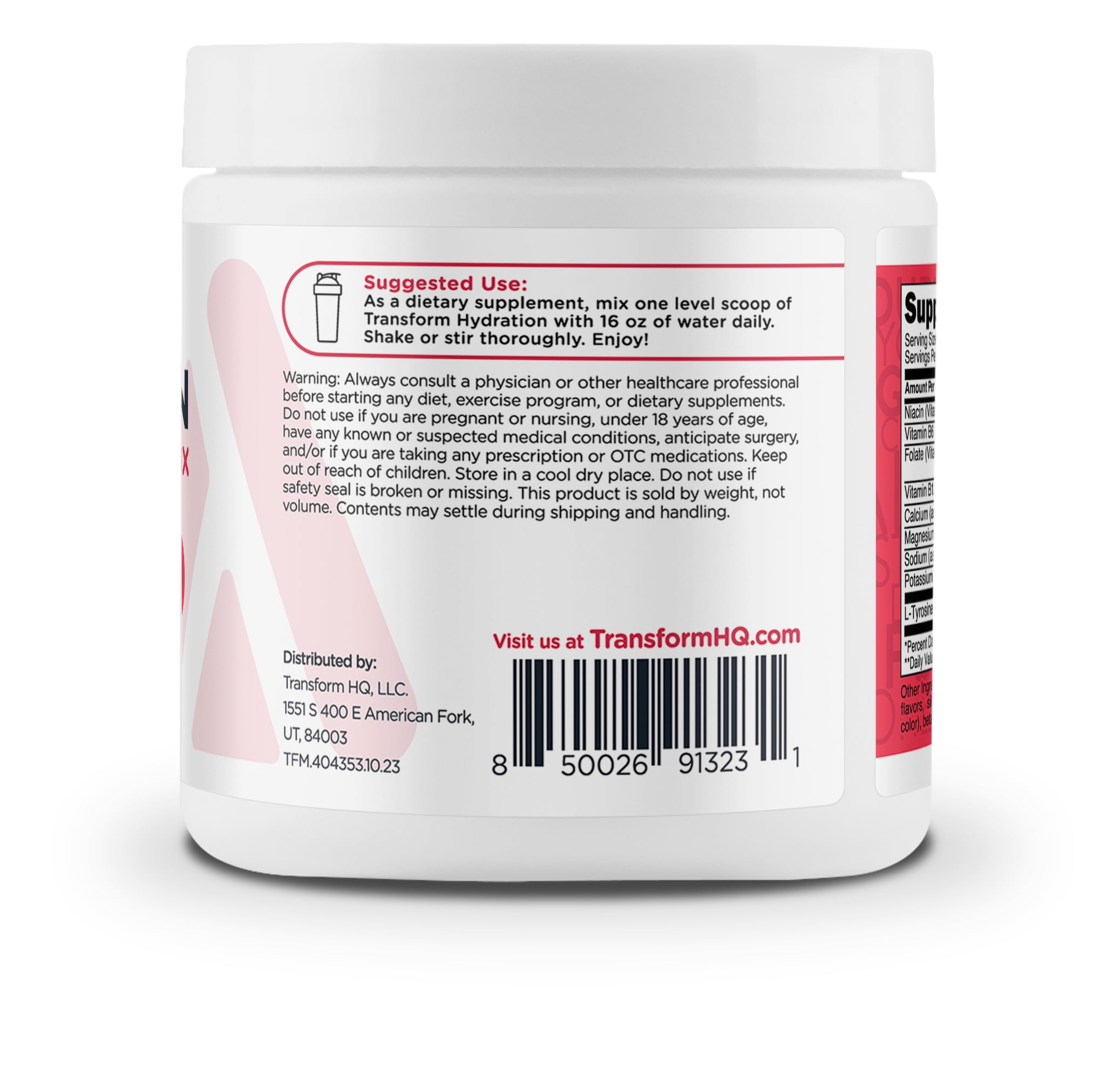 TransformHQ Hydration (42 Servings) Crisp Apple - Electrolytes, Mental Clarity, Vitamins