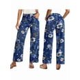 thumbnail image 3 of Floral Print Wide Leg Pants for Women Trendy Mid Rise Boho Ankle Cute Jeans S, 3 of 9