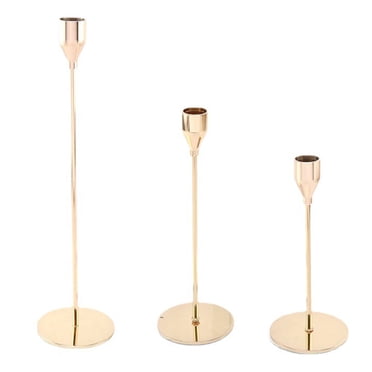Bougeoirs Ensemble de 3 pour Bougie Effilée Bougeoirs Décoratifs Support en Métal pour Dîners aux Chandelles Romantiques Mariage Dîner