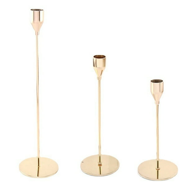 Juego de portavelas cónicos, juego de portavelas decorativos, juego de portavelas de diseño elevado