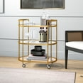 thumbnail image 7 of Evelyn&Zoe Leif 30" Wide Oval Bar Cart, Brass, 7 of 7