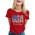 thumbnail image 4 of Cnbwig Shirts for Womens Casual Short Sleeve Graphic Printed Daily Wear Tee Shirt Round Neck Letter Tops for Ladies, 4 of 6