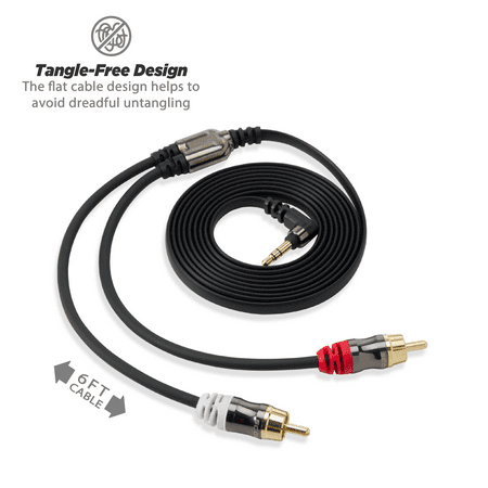 Scosche - AUX Connect Premium AUX to RCA Audio Cable - Black