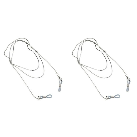 GOOHOCHY 2pcs Retro Glasses Chain Sunglasses Eyeglasses Reading Retainer Strap Eyewear Lanyard Cord (Silver)