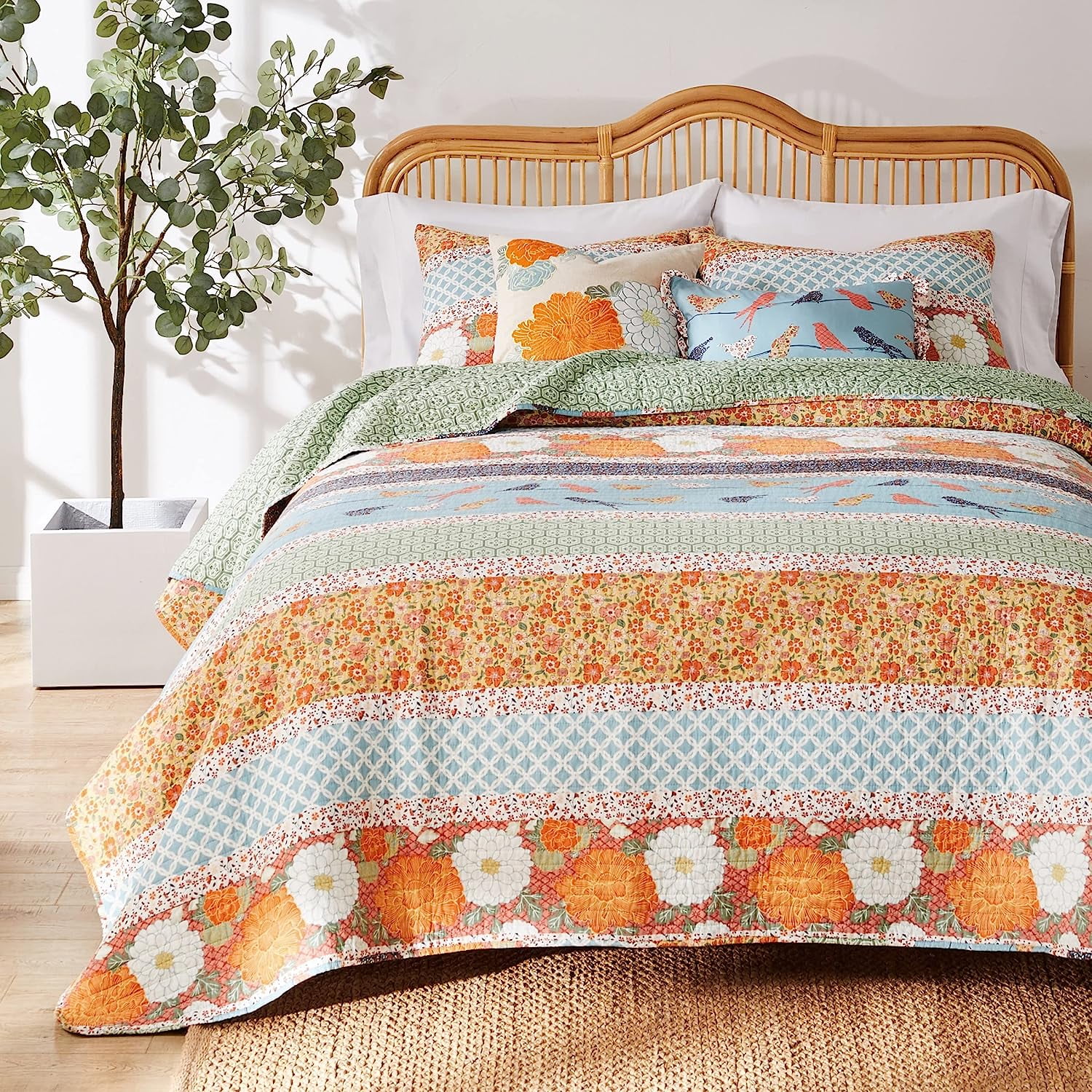 Free Shipping! Barefoot Bungalow Carlie Reversible Quilt Set, Calico Stripes, 2-Piece Twin/Twin XL - Walmart.com Free Shipping! Barefoot Bungalow Carlie Reversible Quilt Set, Calico Stripes, 2-Piece Twin/Twin XL - Walmart.com