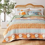 Barefoot Bungalow Carlie Reversible Quilt Set, Calico Stripes, 2-Piece Twin/Twin XL