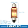 thumbnail image 4 of Unique Bargains LED Festoon Light White Bright LED 36mm 6411 C5W LED 16SMD 4014 Chipsets Metal Silver Tone Yellow 10 Pcs, 4 of 6