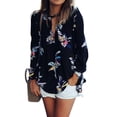 thumbnail image 2 of Qarigey Camisa de mujer Impreso Casual Top Blusa de verano de gasa de manga larga Prendas para la parte del cuerpo  sechs, 2 of 7