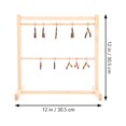 thumbnail image 2 of HLONK Wooden Doll Garment Rack with Clothes Hangers for Home Use 1Set, 2 of 8