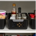 thumbnail image 4 of IRIS USA Small Plastic Storage Basket, 12-Pack, Shelf Basket Organizer for Pantries Kitchens Cabinets Bedrooms, Black, 4 of 6
