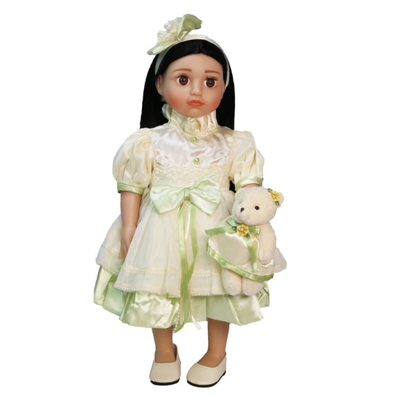 Aria 18inch Doll Green and Cream Dress Set | American Fashion World