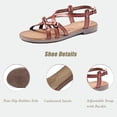 thumbnail image 3 of Ataiwee Women's Flat Slide Sandals - Fashion Adjustable Cross Strappy Braided Flat Summer Shoes., 3 of 6
