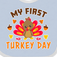 thumbnail image 4 of Inktastic My First Turkey Day with Turkey and Leaves Boys or Girls Baby Bib, 4 of 4