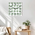 thumbnail image 3 of Sage Green Checkered Wooden Wall Clock Silent Non Ticking, Green White Buffalo Plaid Square Wall Clocks Battery Operated, Decor Clock for Home Office, Living Room, Kitchen, 10 Inch, 3 of 9