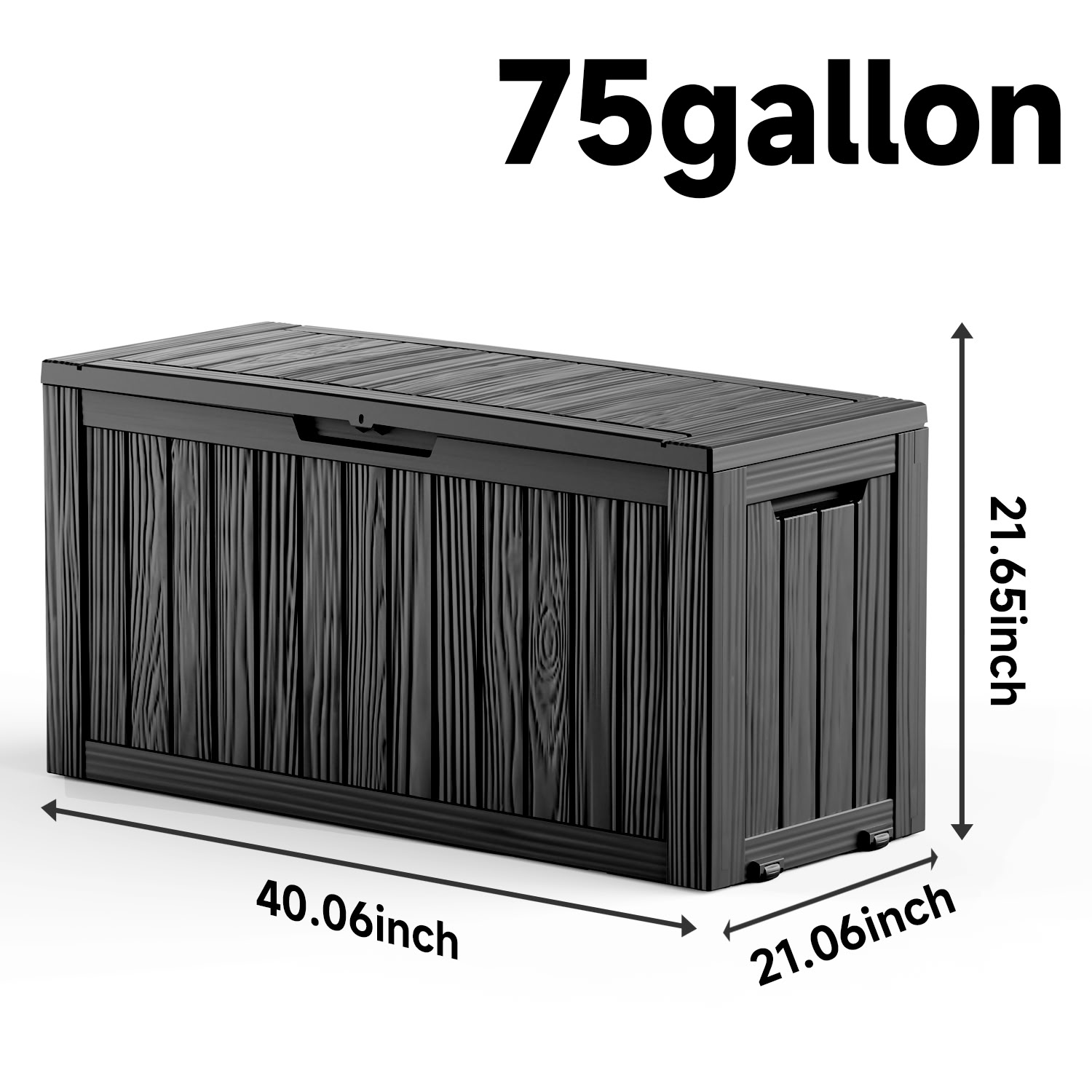 MAYEERTY 75 Gallon Outdoor Deck Box, Large Capacity Storage Box for Patio Furniture Cushions, Pillow Outdoor Indoor, Black
