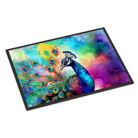 Carolines Treasures DAC4022MAT 18 x 27 in. Hippie Animal Peacock Doormat