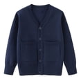 thumbnail image 2 of Mifsaly Boys Girls Cardigan Sweater V Neck Button Down Knit Cardigans Classic Long Sleeve Knitwear Back To School Uniform Cozy Fall Outerwear with Pockets, 2 of 9