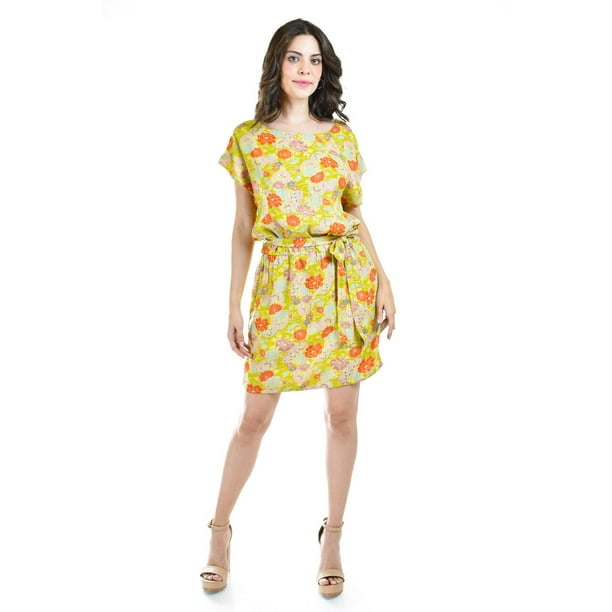 Vestido floreado con cinto Roman Fashion Juvenil 32730 Lima floreado verde lima M