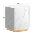 thumbnail image 6 of Weston Home Declan Hexagon Faux Marble End Table, White, 6 of 6