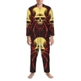 thumbnail image 3 of Fotbe Red Skull Spider Pattern Long Sleeve Pajama Set for Men,Sleepwear Set,2-piece Loungewear Set,Soft PJs Comfy Nightwear with Pockets-Large, 3 of 7