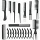 thumbnail image 1 of Peines para peinar el cabello, 20 piezas, juego de peines profesionales para peinar el cabello, paquete variado, ideal para todo tipo de cabello y estilos., 1 of 5