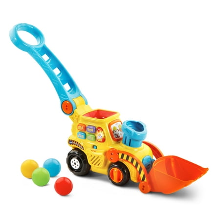 VTech, Pop-a-Balls, Push & Pop Bulldozer, Toddler Learning (Best Pull Toys For Toddlers)