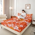 thumbnail image 4 of Homewish Retro Flowers 4pcs Bed Sheets For Teens Female Girls,Spring Garden King Sheets,Chic Floral Blossoms Super Cozy Sheet Set,Lightweight Room Decor, 4 of 7