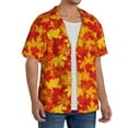 thumbnail image 2 of Sikiie Vintage maple leaves autumn Men's Cuban Shirt, Hawaiian Shirts, Business Casual Button Down Shirts, Short Sleeve Shirt-Small, 2 of 5