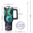 thumbnail image 3 of 1pc sunflower 40oz Tumbler with Straw & Handle - Insulated Stainless Steel Cup | Holiday Gift for Man Women (Christmas, Valentine's, Birthday), 3 of 5