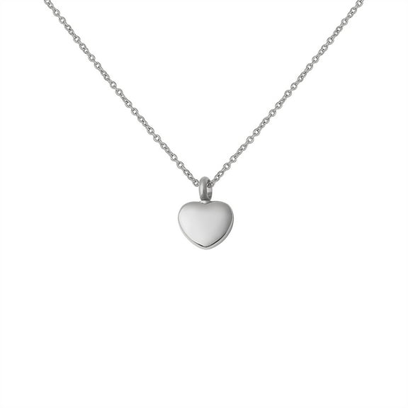 Anavia Mini Heart Urn Pendant Necklace, Pet Cremation Jewelry, Memorial Jewelry Urn For Dog/Cat Ashes Pet Loss Gift - [Silver Necklace]
