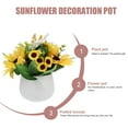 thumbnail image 7 of Fake Potted Flower Sunflowers Silk Flowers Bonsai Vase Table Decorations Wedding Decors Farmhouse Rose Ornamentdecor Pot, 7 of 7