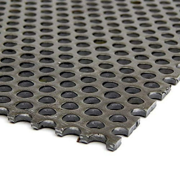 OnlineMetals A36 Carbon Steel Perforated Sheet, Unpolished (Mill) Finish, Hot Rolled, Staggered 0.125" Holes, ASTM A36, 0.12" Thickness, 11 Gauge, 24" Width, 24" Length, 0.1875" Ce