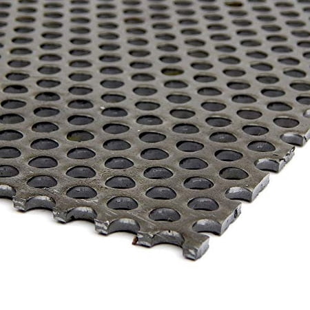 OnlineMetals A36 Carbon Steel Perforated Sheet, Unpolished (Mill) Finish, Hot Rolled, Staggered 0.25" Holes, ASTM A36, 0.1875" Thickness, 7 Gauge, 12" Width, 48" Length, 0.375" Center to Center