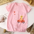 thumbnail image 2 of SROBPTY Newborn Boys Girls Rompers Print Short Sleeve Jumpsuit for 0-20M, 2 of 5