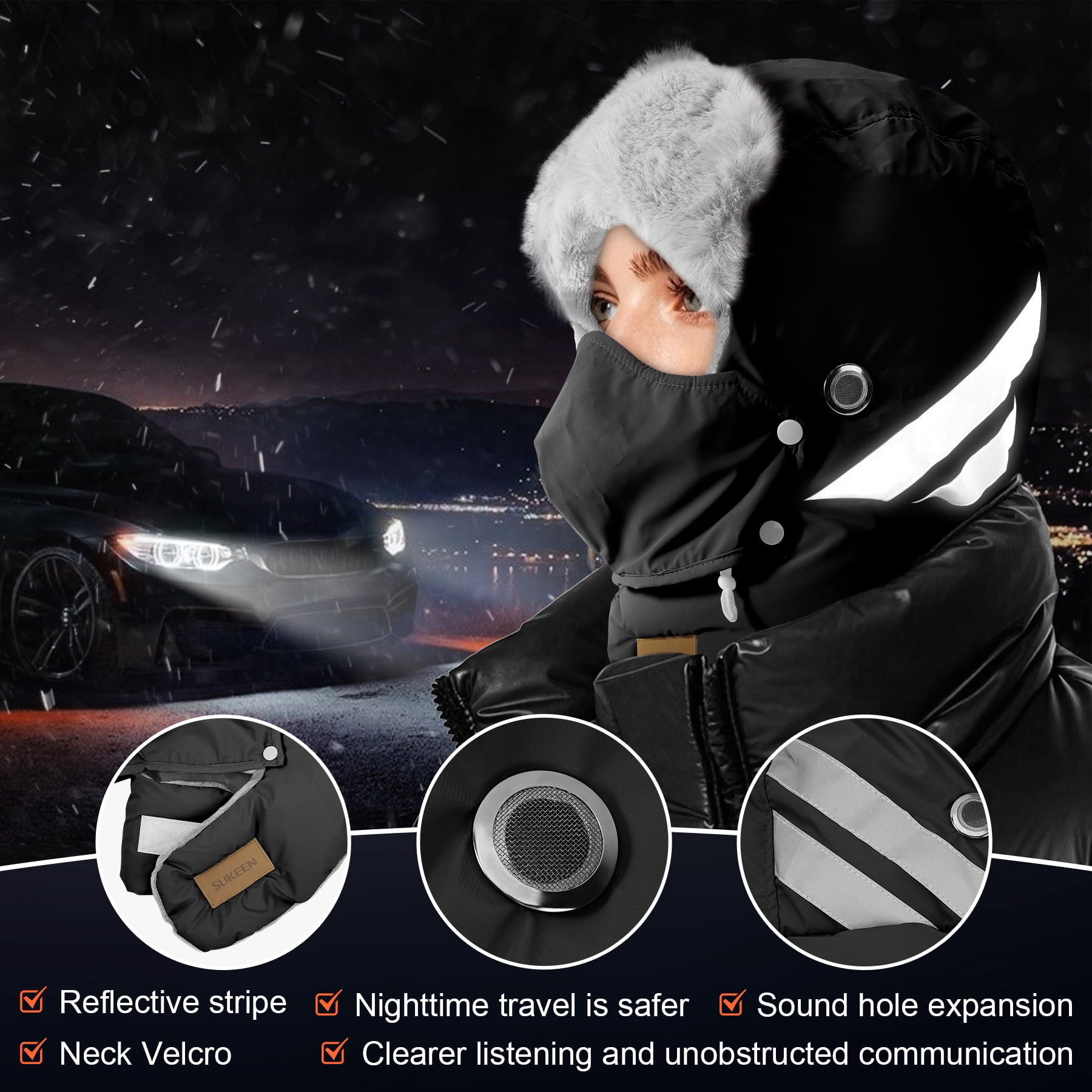 Unisex Metallic Black Stylish Cozy Cold Weather Headwear Warm Winter Trapper Hat Amazon.com: XGOPTS Cold Weather Trapper Hat Warm Sherpa  main image 4
