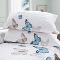 thumbnail image 3 of Butterfly Bedspread for Queen Beds – Includes Bedspread and Shams (White&Blue), 3 of 8