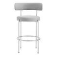 thumbnail image 6 of Bar Stool Chair Barstool, Set of 2, Grey Gray, Fabric, Metal, Pub Cafe Bistro Dining Kitchen Hospitality Restaurant, Modern Contemporary HB35920, 6 of 11
